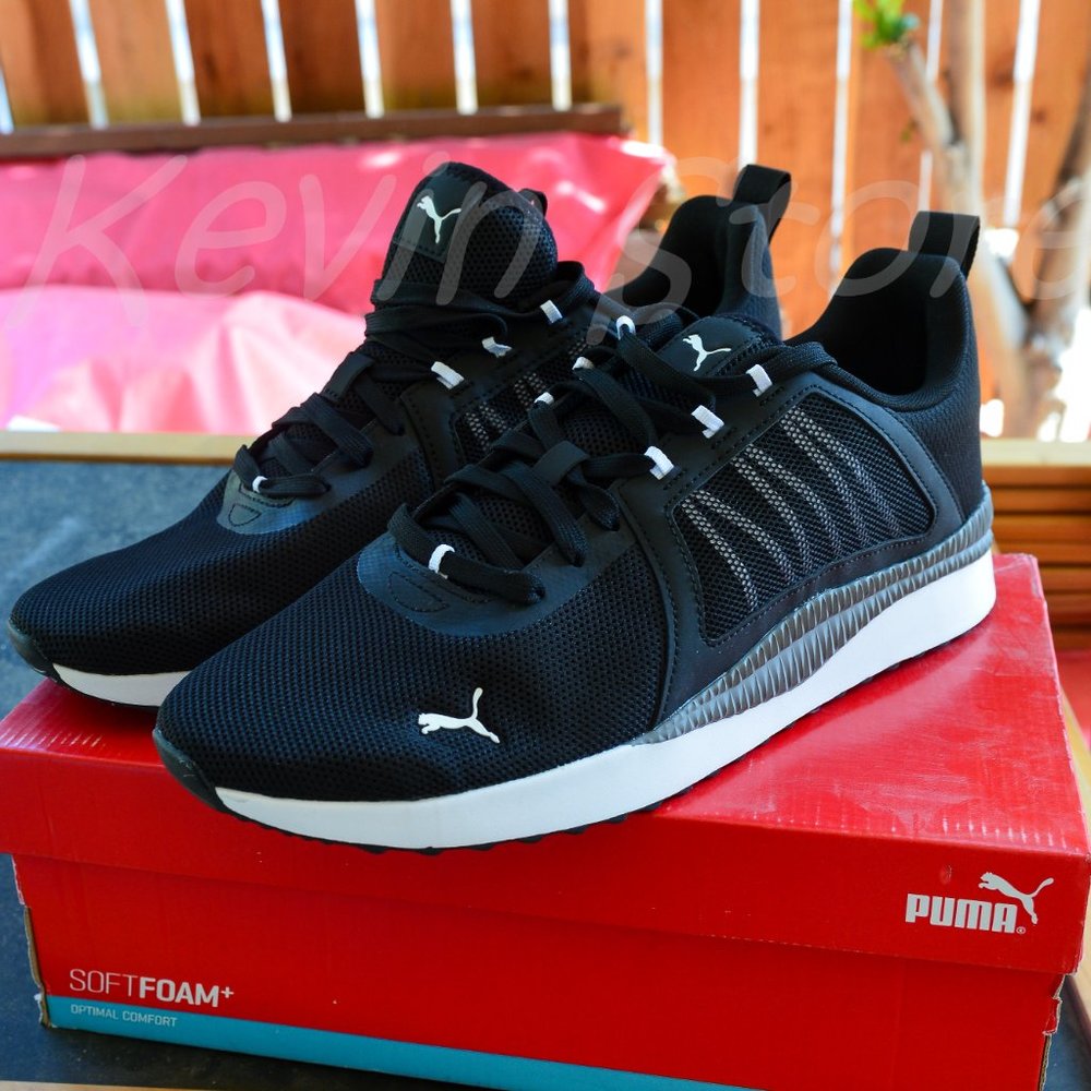 PUMA Mens Pacer Net Cage Trainers Sneakers Running Shoes Black - Picture 4 of 16